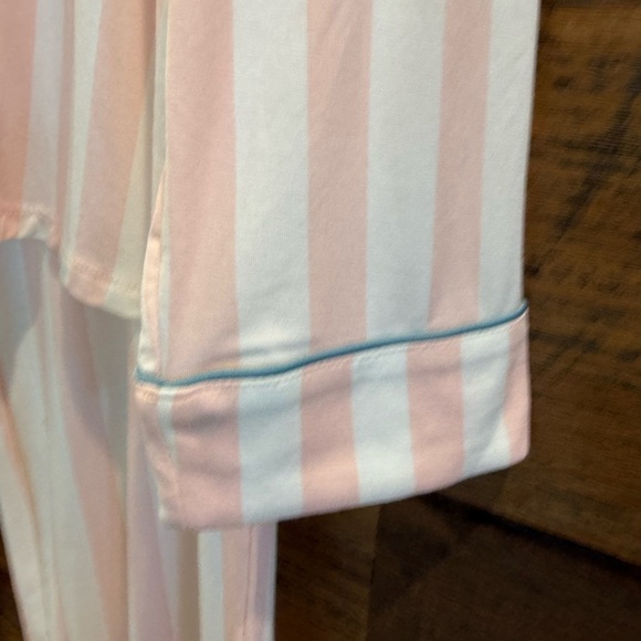 Nordstrom Moonlight Eco Knight Pastel Pink & White Striped Pajama Set NWT - Picture 9 of 10
